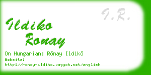 ildiko ronay business card
